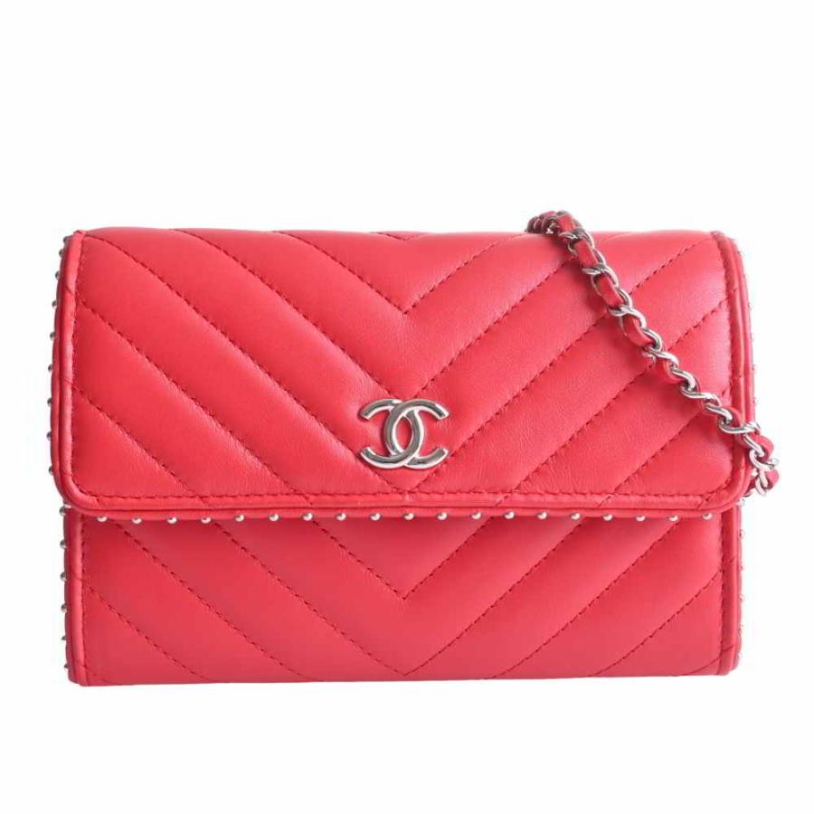 色移り有り CHANEL シャネル ラムスキン Vステッチ ココマーク