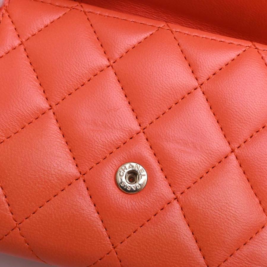 CHANEL シャネル ラムスキン マトラッセ ココマーク 三つ折り CHANEL シャネル ラムスキン マトラッセ ココマーク 三つ折り
