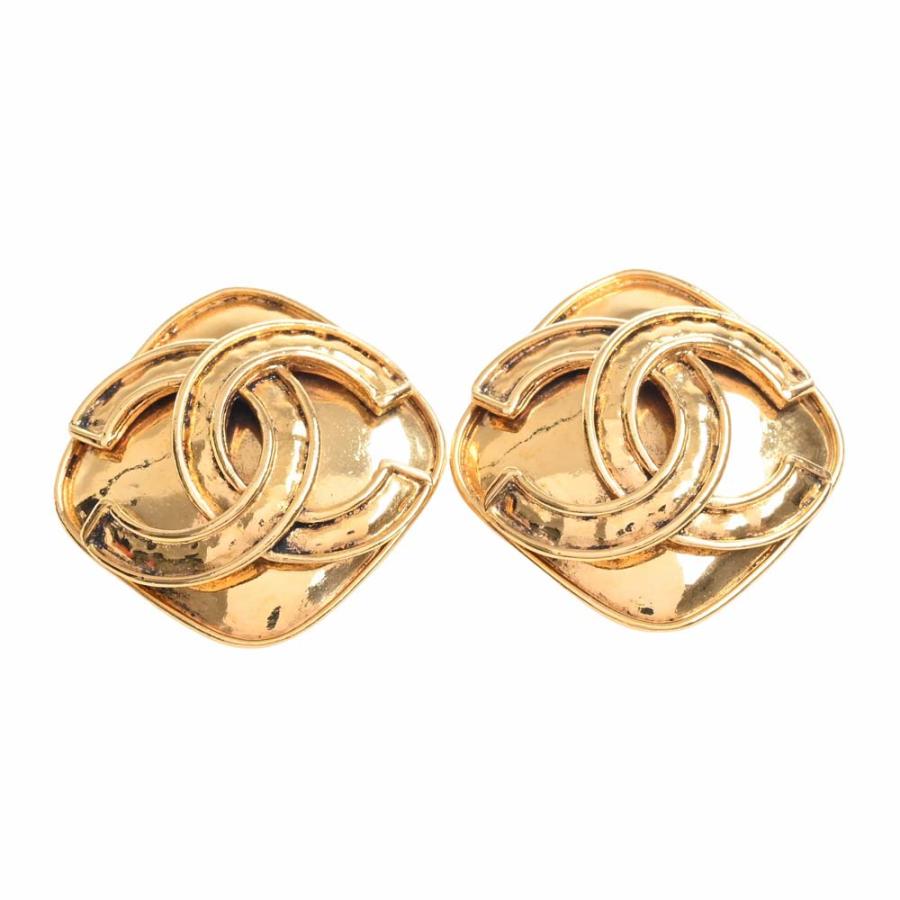 CHANEL シャネル ココマーク ひし形 イヤリング ゴールド レディース  