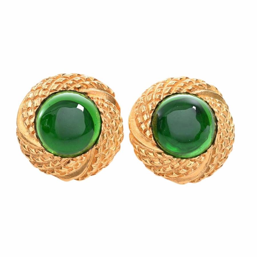 OLD CHANEL グリポア グリーンイヤリング（箱付き） | Vintage Shop  