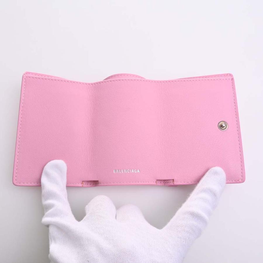 バレンシアガ 三つ折り財布 ペーパーミニ ウォレット コンパクト レザー ピンク BALENCIAGA Balenciaga バレンシアガ レザー ペーパー ミニ