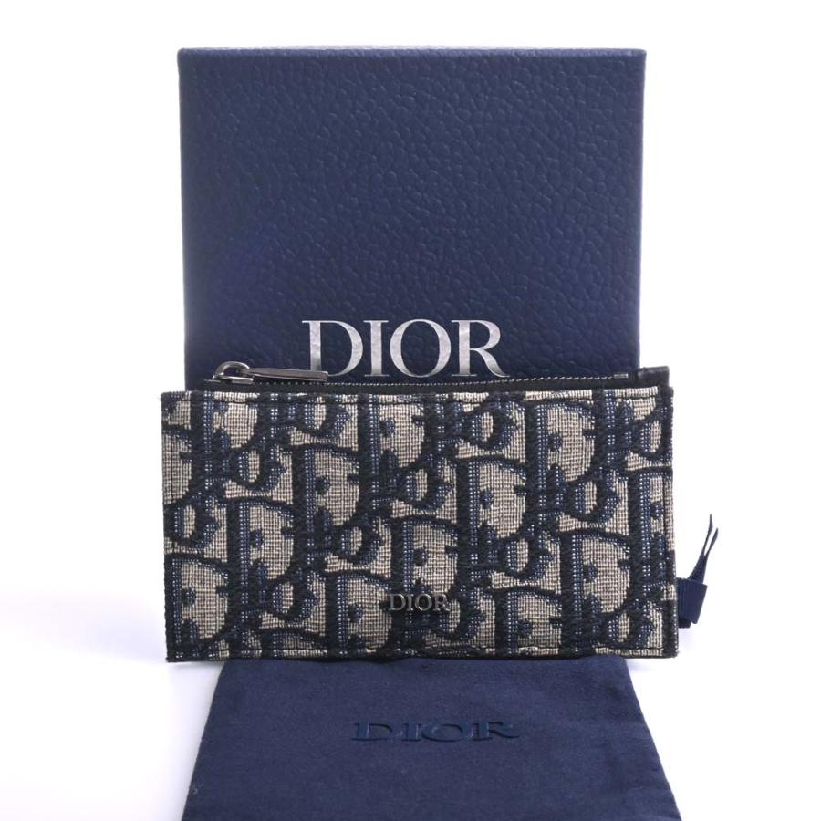 Christian Dior クリスチャンディオール オブリーク キャンバス ジップカードホルダー カードケース 2ESBC250YSE ネイビー レディース by｜b-rakuichi｜03