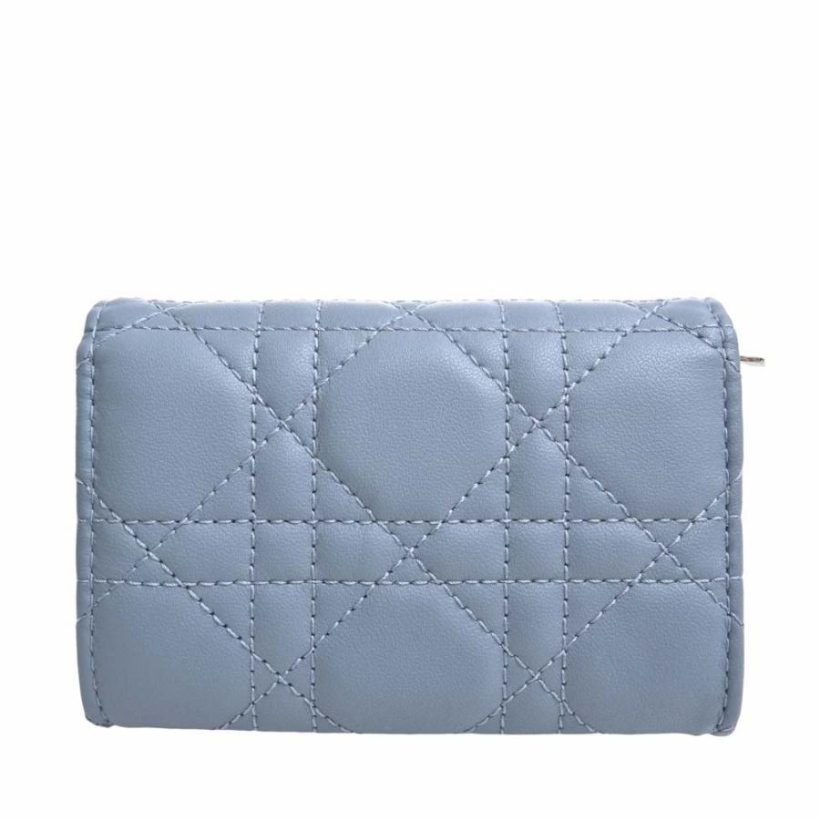 【クリスチャン・ディオール】ライトブルー 二つ折り財布 Christian Dior クリスチャンディオール レディディオール