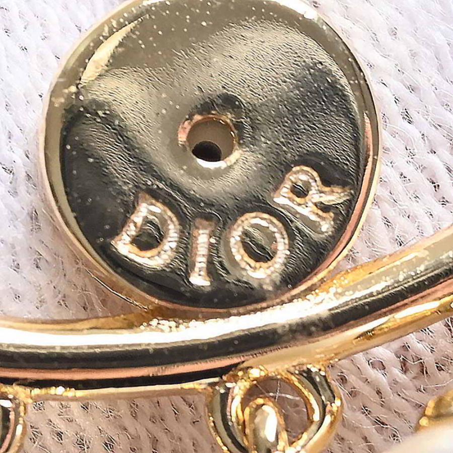 Christian Dior クリスチャンディオール ディオレボリューション ラインストーン パール ロゴ ピアス E1169DVORS