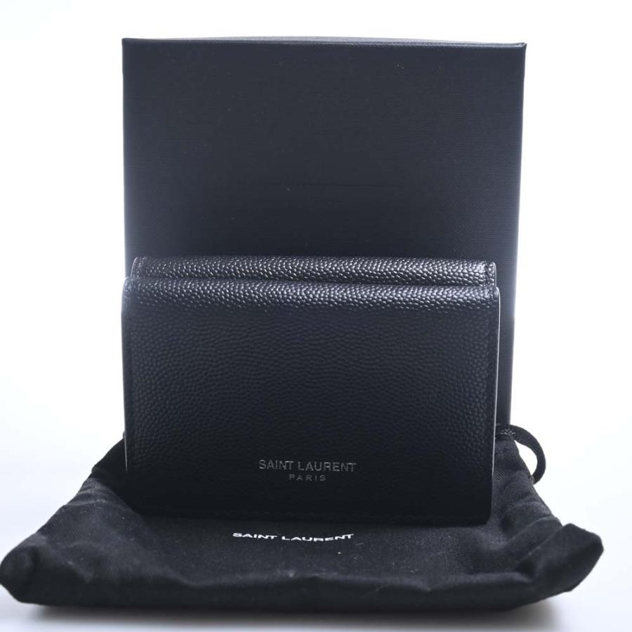 値下げしました サンローラン レザー TGN459996 三つ折り財布 ミニ財布 SAINT LAURENT サンローラン レザー 三つ折り コンパクト財布