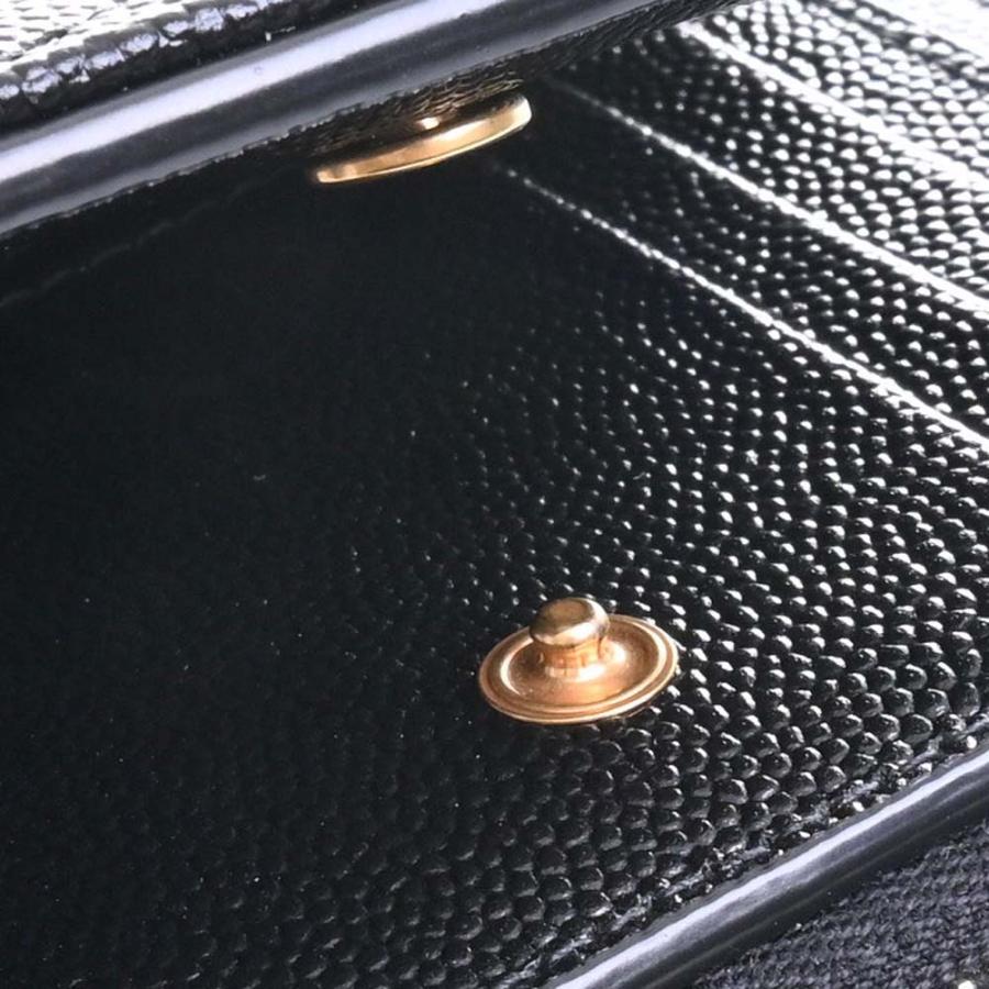 イヴサンローラン YSL カサンドラマテラッセ 2つ折り財布 668288 SAINT LAURENT サンローラン 二つ折り財布 レディース ブラック
