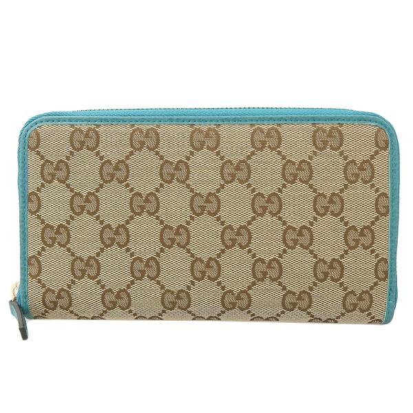 お得セール B楽市本店 本物 新品 Gucci グッチ Ggキャンバス ラウンド長財布 ベージュ 青緑 ブルー系 G ブランド楽市 正規品 新品 Panamaprobeis Com