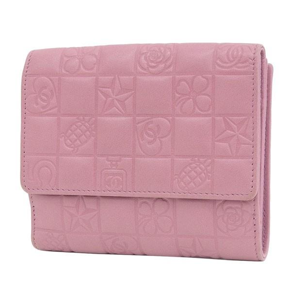 B楽市本店 本物 Chanel シャネル アイコン ラムスキン Wホック二つ折り財布 ピンク G ブランド楽市 通販 Yahoo ショッピング