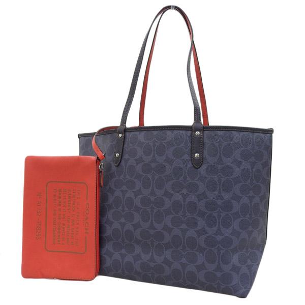 COACH コーチ レザー シグネチャー リバーシブル トートバッグ