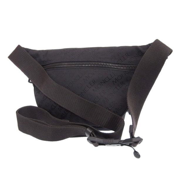 美品 モンクレール ナイロン ウエストバッグ ファスナー ロゴ型押し ブラック 美品 モンクレール ナイロン ウエストバッグ ファスナー ロゴ型