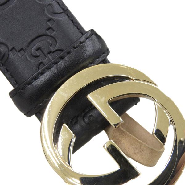 GUCCI レディース レザーベルト ブラック 75/30 GUCCI レディース レザーベルト ブラック 75/30 グッチ(GUCCI