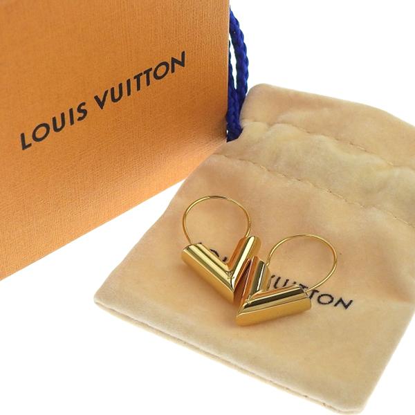 M*y様 LOUIS VUITTON Vフープピアス (ゴールド) 楽天市場】ルイヴィトン LOUIS VUITTON ピアス エセンシャルV