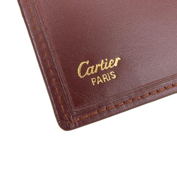 Cartier カルティエ マストライン レザー がま口 三つ折り コンパクト財布 ボルドー レディース gy｜b-rakuichi｜08