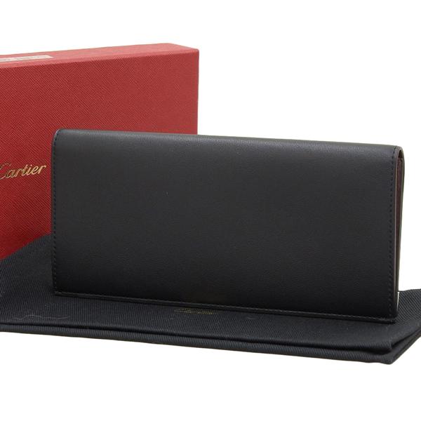 Cartier カルティエ マスト ドゥ レザー 二つ折り 長財布 L3001361 ブラック メンズ gy｜b-rakuichi｜02