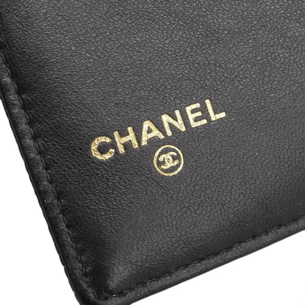 CHANEL シャネル キャビアスキン ココマーク がま口 二つ折り 長財布 ブラック レディース gy｜b-rakuichi｜09