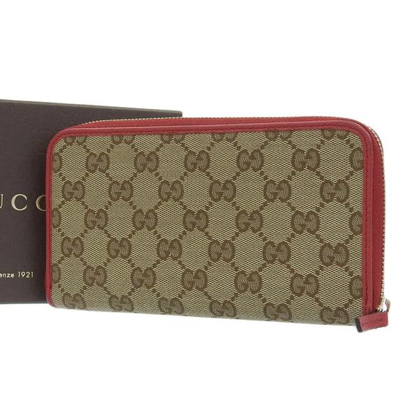 GUCCI レディース　長財布 GUCCI Gucci グッチ GGキャンバス ラウンドファスナー 長財布