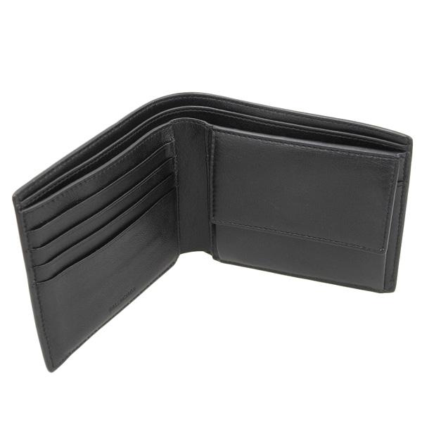 BALENCIAGA 二つ折り財布　黒レザー BALENCIAGA バレンシアガ 財布 二つ折り財布 キャッシュ ビ