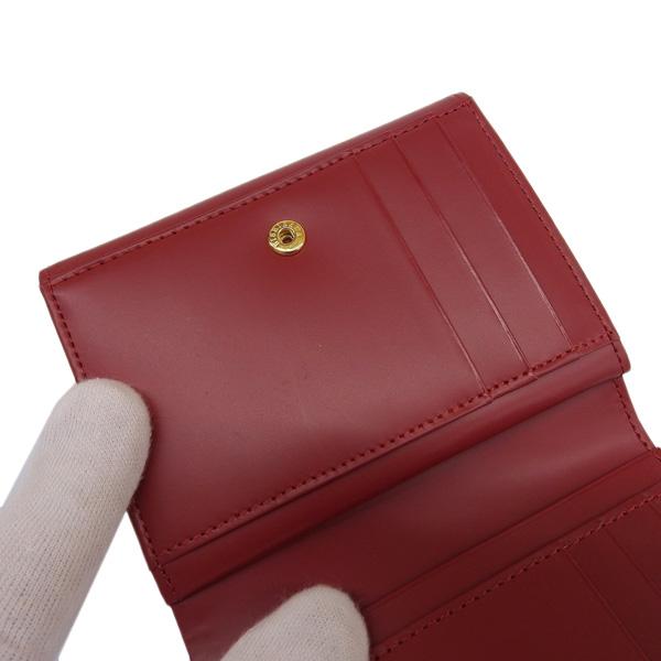 BURBERRY（バーバリー） レザー チェック柄 二つ折り財布 レッド