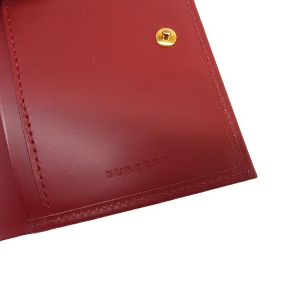 BURBERRY バーバリー レザー チェック柄 二つ折り財布 レッド