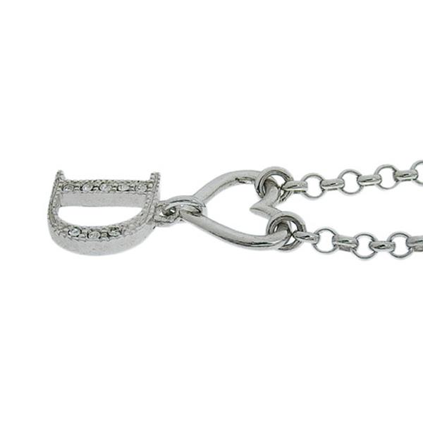 ディオール Dior ネックレス ハート Dロゴ シルバー ラインストーン Christian Dior クリスチャンディオール ライトストーン ハート