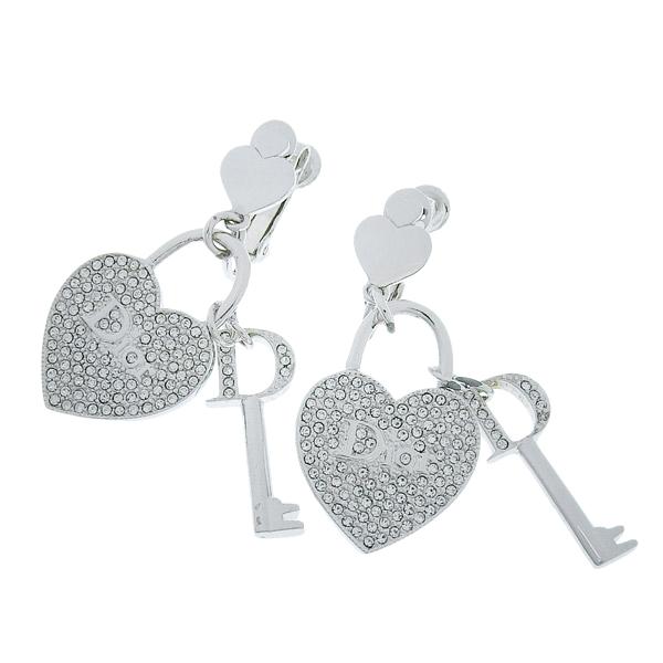 Christian Dior クリスチャンディオール ラインストーン ハート キー  