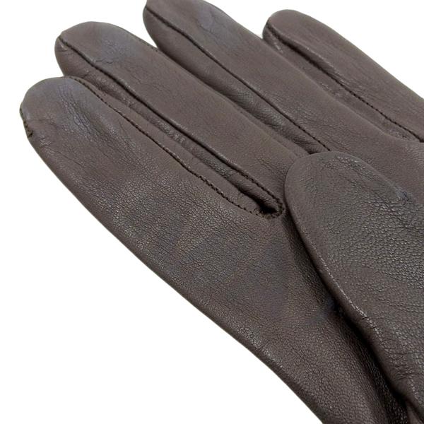 LOEWE ロエベ レザー アナグラム グローブ 手袋 #6 1/2 ブラウン