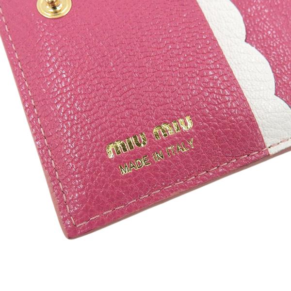 miu ミュウミュウ レザー 二つ折り コンパクト財布 ピンク