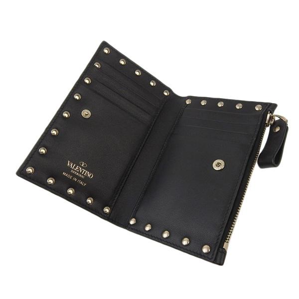 VALENTINO ヴァレンティノ レザー ロックスタッズ 二つ折り 