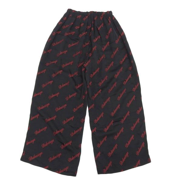 BALENCIAGA Balenciaga バレンシアガ レーヨン ロゴ ワイド
