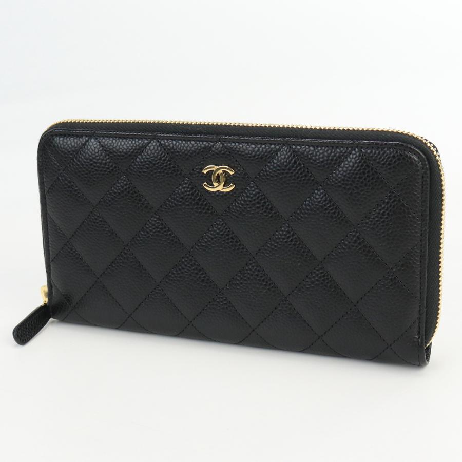 CHANEL シャネル ロングジップウォレット マトラッセ A50097 長財布ラウンドファスナー/キャビア レディース 【中古】｜b-rakuichi｜03