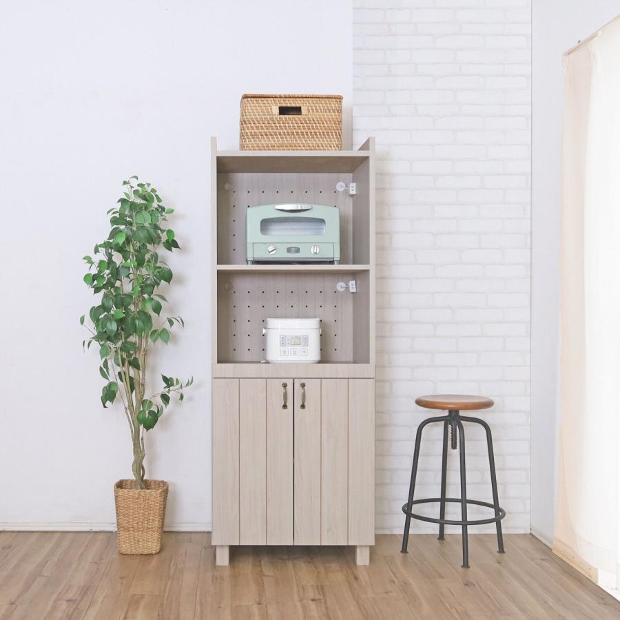 タカシン家具工業 レンジ台 60幅 キッチン 収納 ラック スライド棚