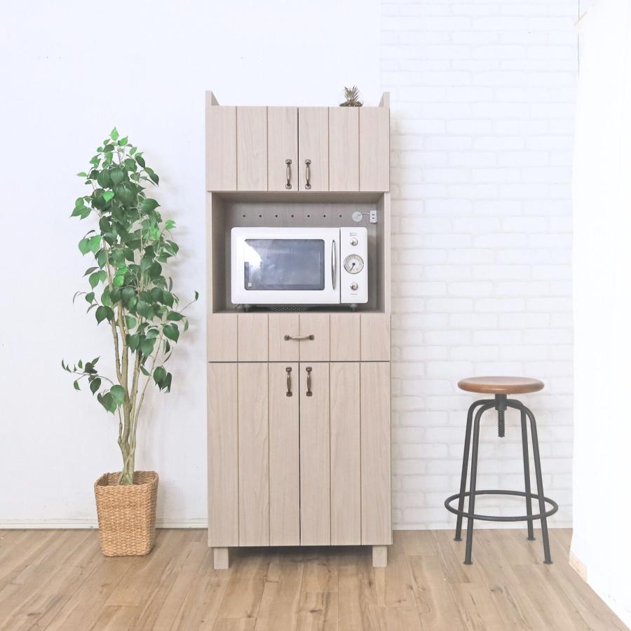 タカシン家具工業 レンジ台 60幅 食器棚 キッチン 収納 ラック 引出