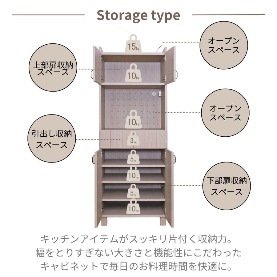 タカシン家具工業 レンジ台 60幅 食器棚 キッチン 収納 ラック 引出
