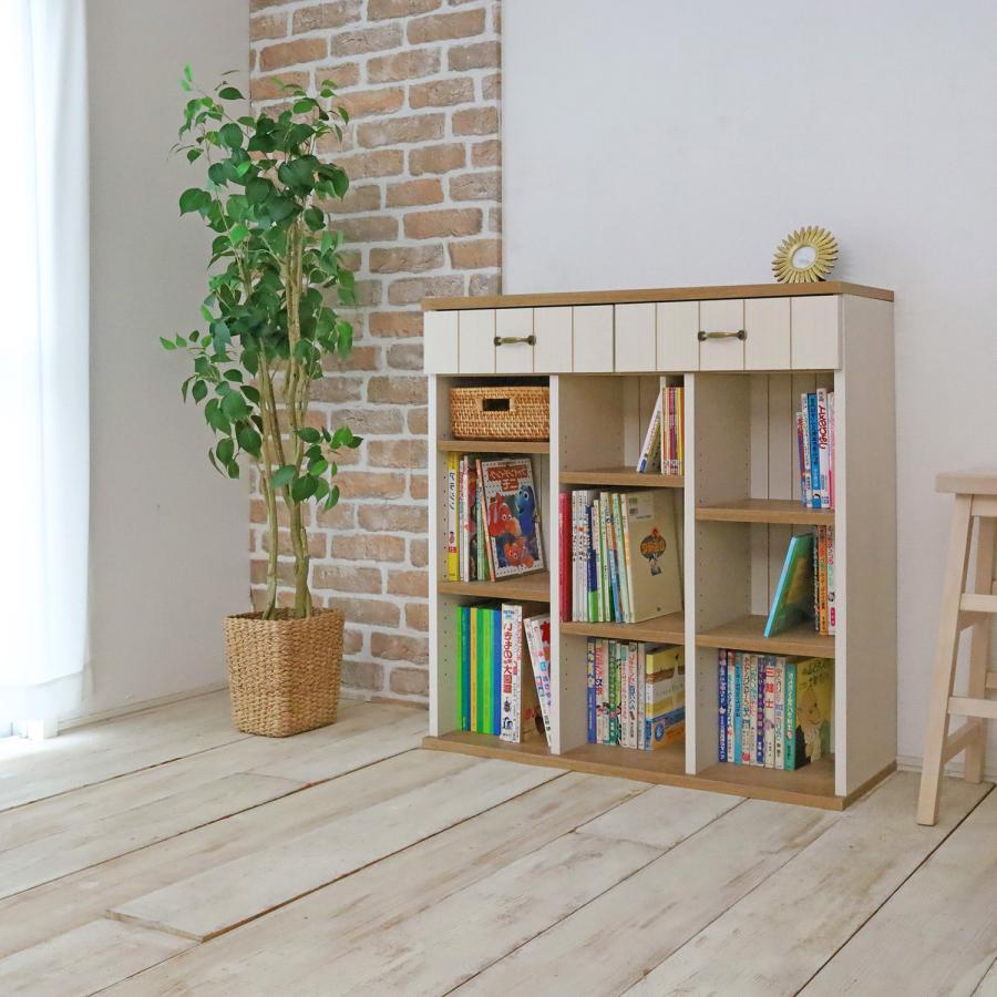タカシン家具工業 本棚 引き出し 絵本棚 フレンチカントリー タカシン家具工業 本棚 引き出し 絵本棚 フレンチカントリー