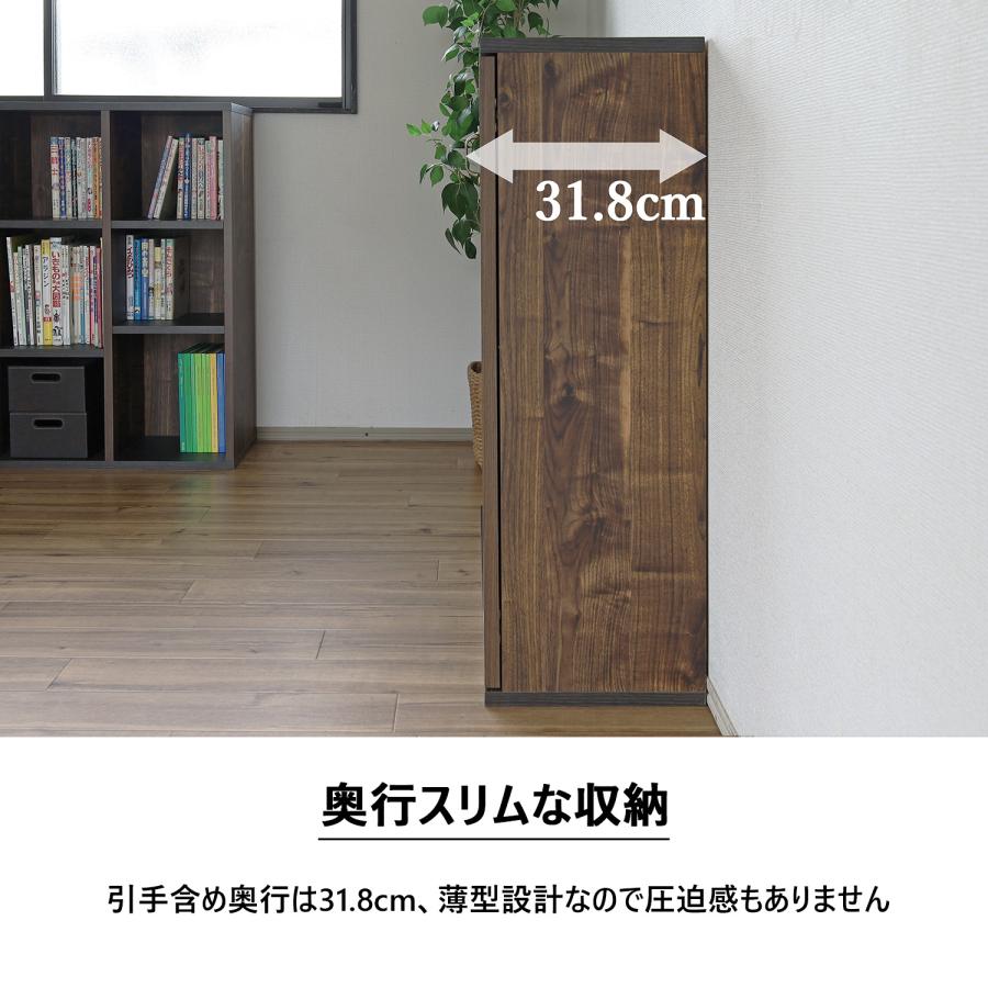 タカシン家具工業 本棚 扉付き 絵本棚 ブルックリン ヴィンテージ 絵本