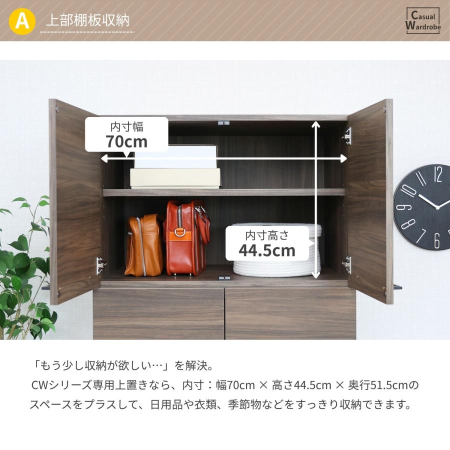 タカシン家具工業 上置き棚 収納 幅74cm CWシリーズ用 CW-5075UP