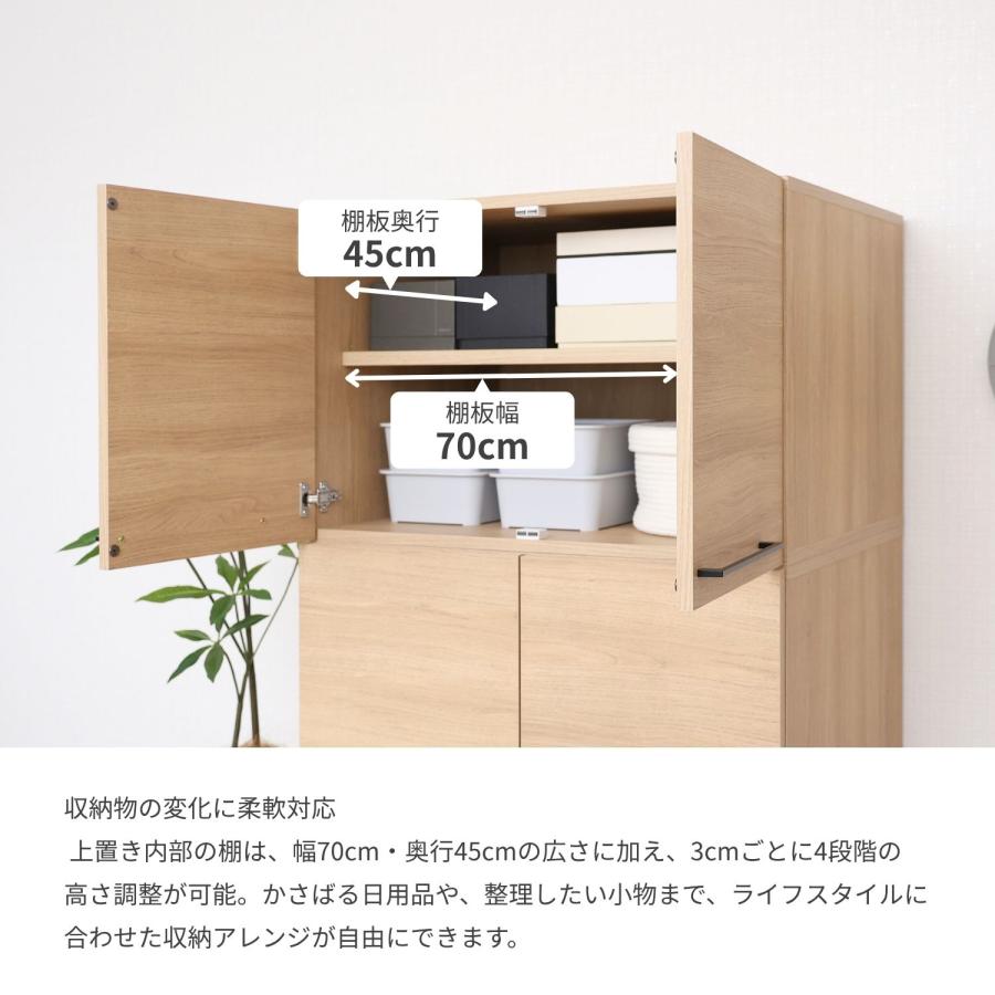 タカシン家具工業 上置き棚 収納 幅74cm CWシリーズ用 CW-5075UP