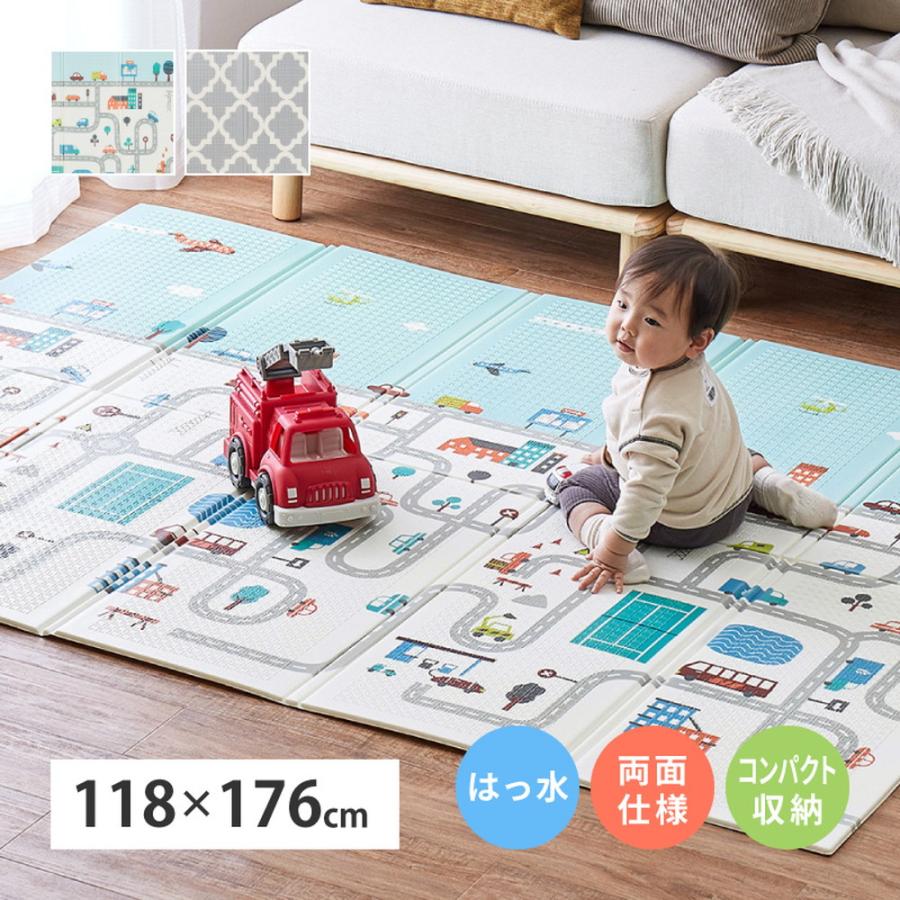 プレイマット 178×196 折りたたみ コンパクト収納 キッズラグ 子供部屋