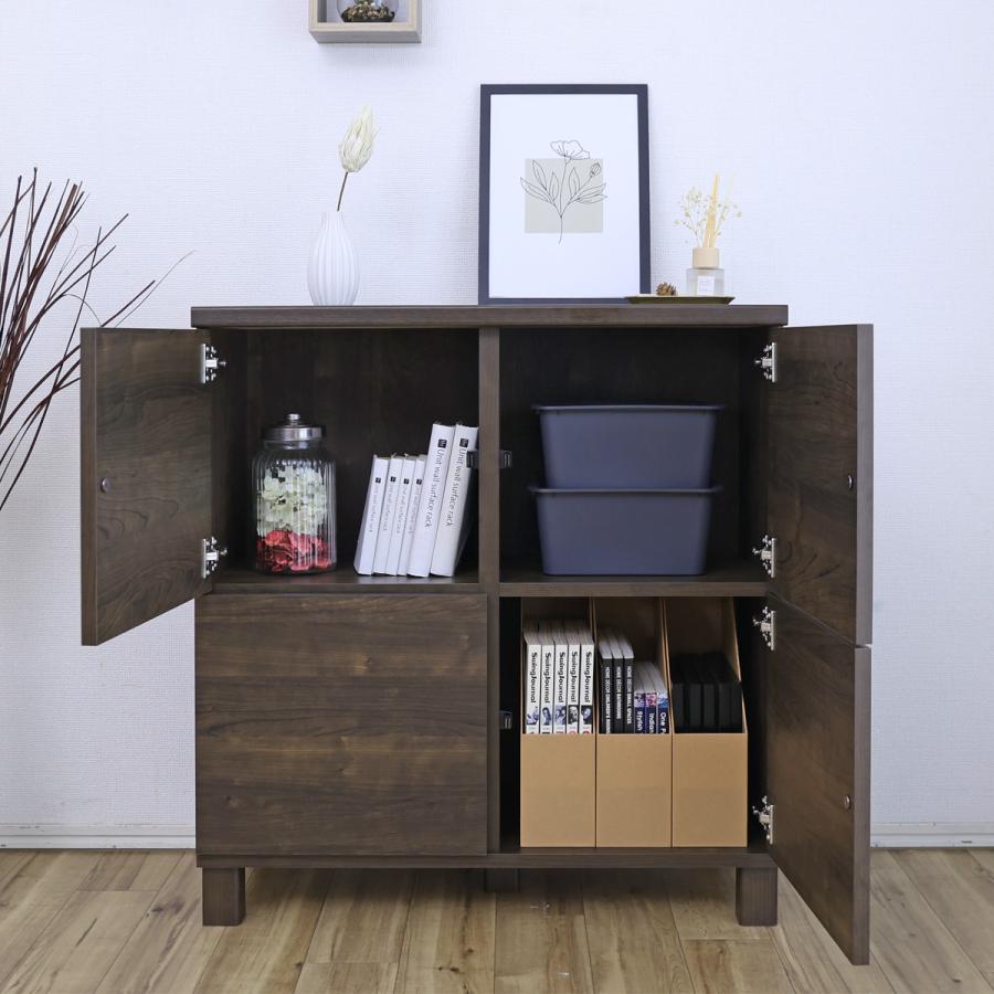 タカシン家具工業 キャビネット 木製 本棚 リビング収納 2列 2段