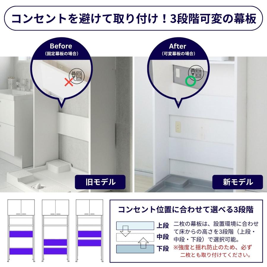 タカシン家具工業 洗濯機ラック 洗面所 NC1880 洗濯用品の収納に便利