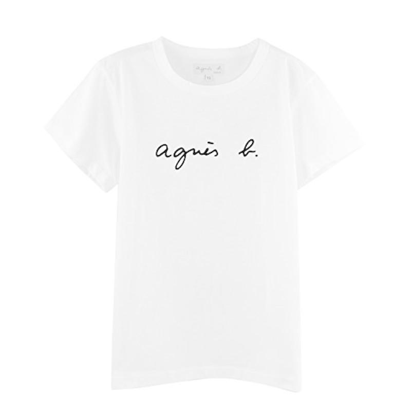 ギフトラッピング済 半袖 Agnes B Agnes アニエスベー ロゴ Tシャツ 白 トップス カットソー ホワイト 半袖