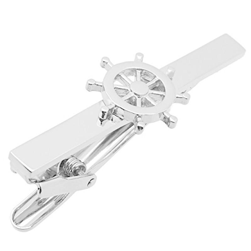 名作 舵 N タイクリップ タイバー ネクタイピン マリン タイピン タイタック