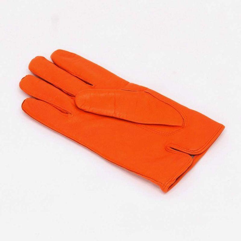 グローブス イタリア製 メンズ 革手袋 オレンジ マンダリン 3本の