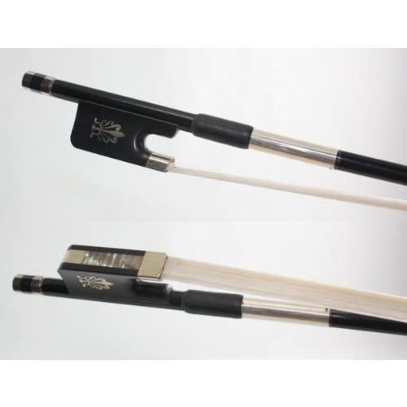 チェロ弓 カーボン黒、黒檀フロッグ、4/4