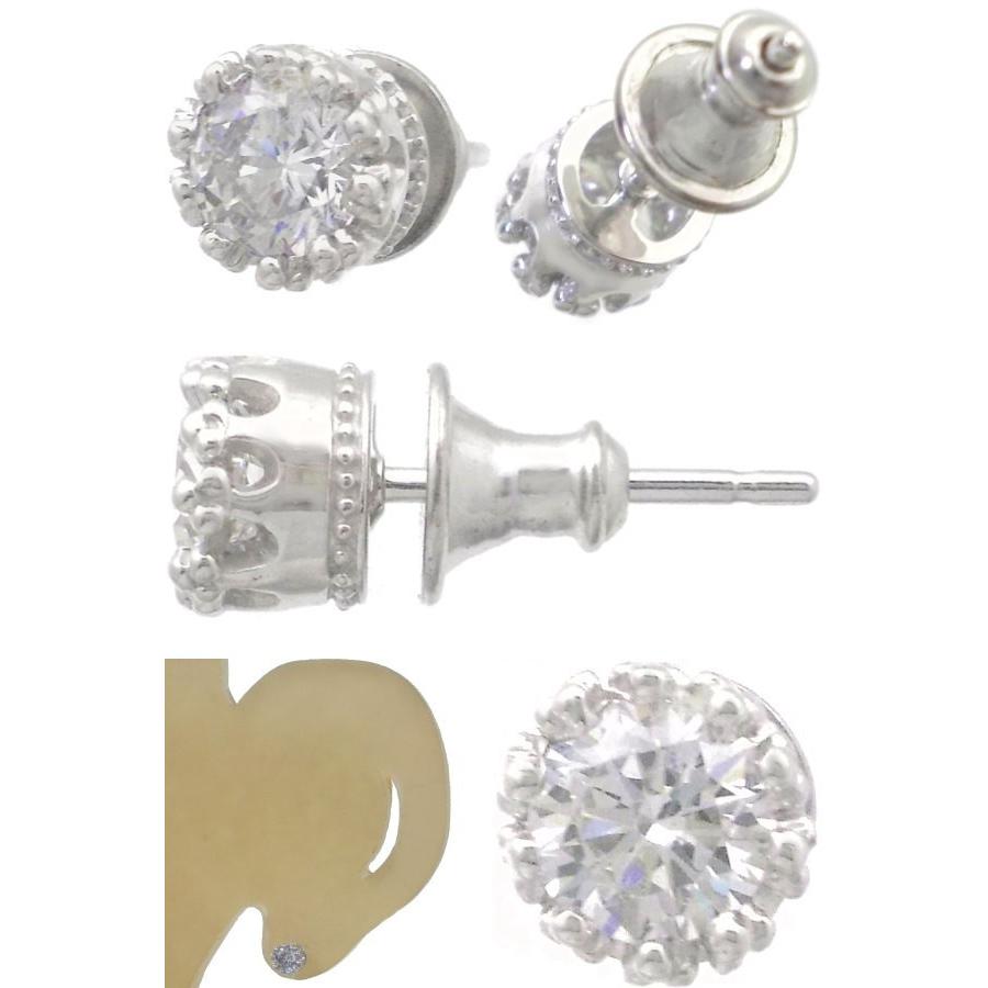 Aqua Silver アクアシルバー クリアczクラウンシルバーピアス Ap 053rc Z シルバーアクセサリーバズショット 通販 Yahoo ショッピング