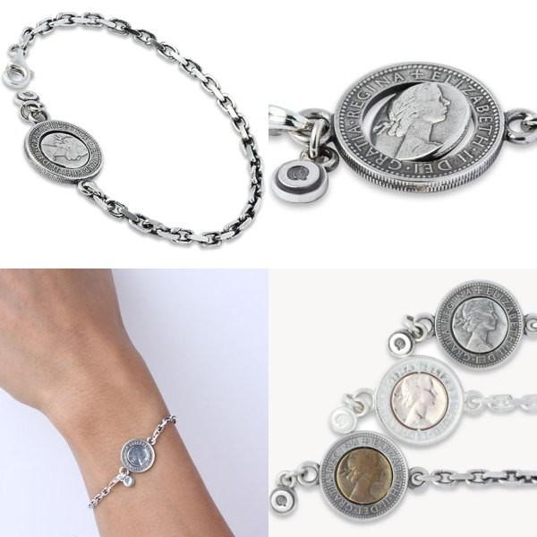 アクアシルバーAQUA SILVER シルバーブレスレット 6ペンス コイン AQUA SILVER SILVER(アクアシルバー) メンズオキシデント6