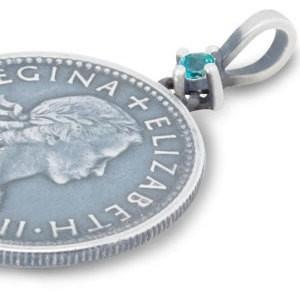 AQUA SILVER SILVER(アクアシルバー) (5月)エメラルド6ペンスコイン