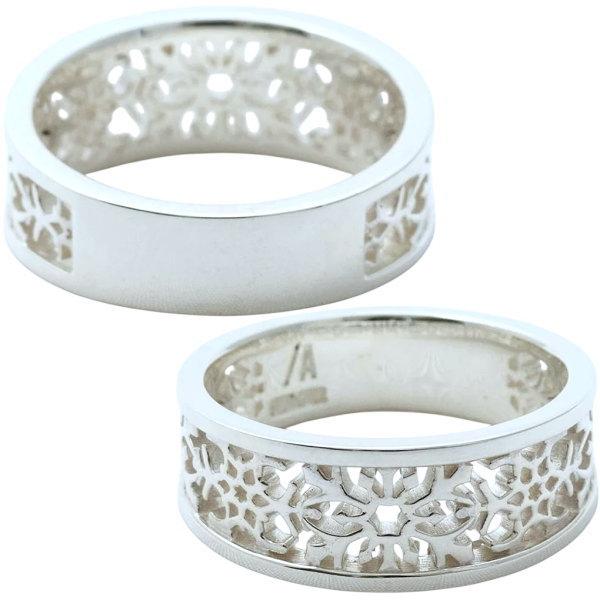 AQUA SILVER(アクアシルバー) ホワイト スノーモチーフ シルバー リング（指輪）の画像