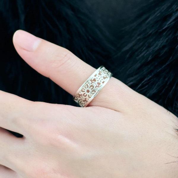 AQUA SILVER(アクアシルバー) ホワイト スノーモチーフ シルバー リング（指輪）の画像