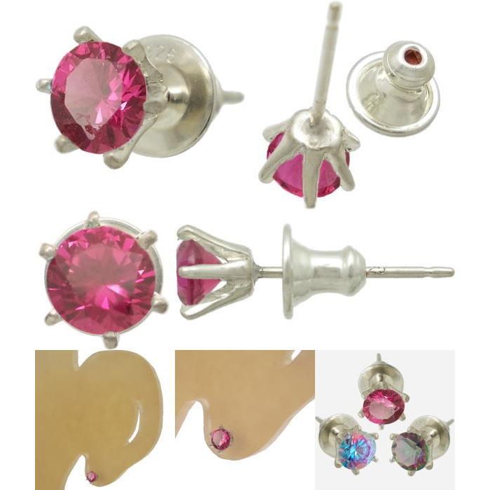 ルビーシックスポイント シルバー ピアス : シルバーアクセサリーバズ